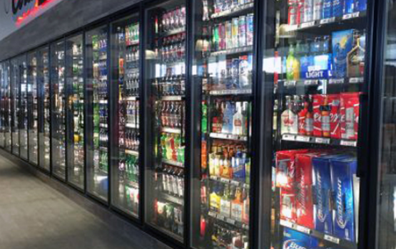 beverages for sale inside commercial refrigeration